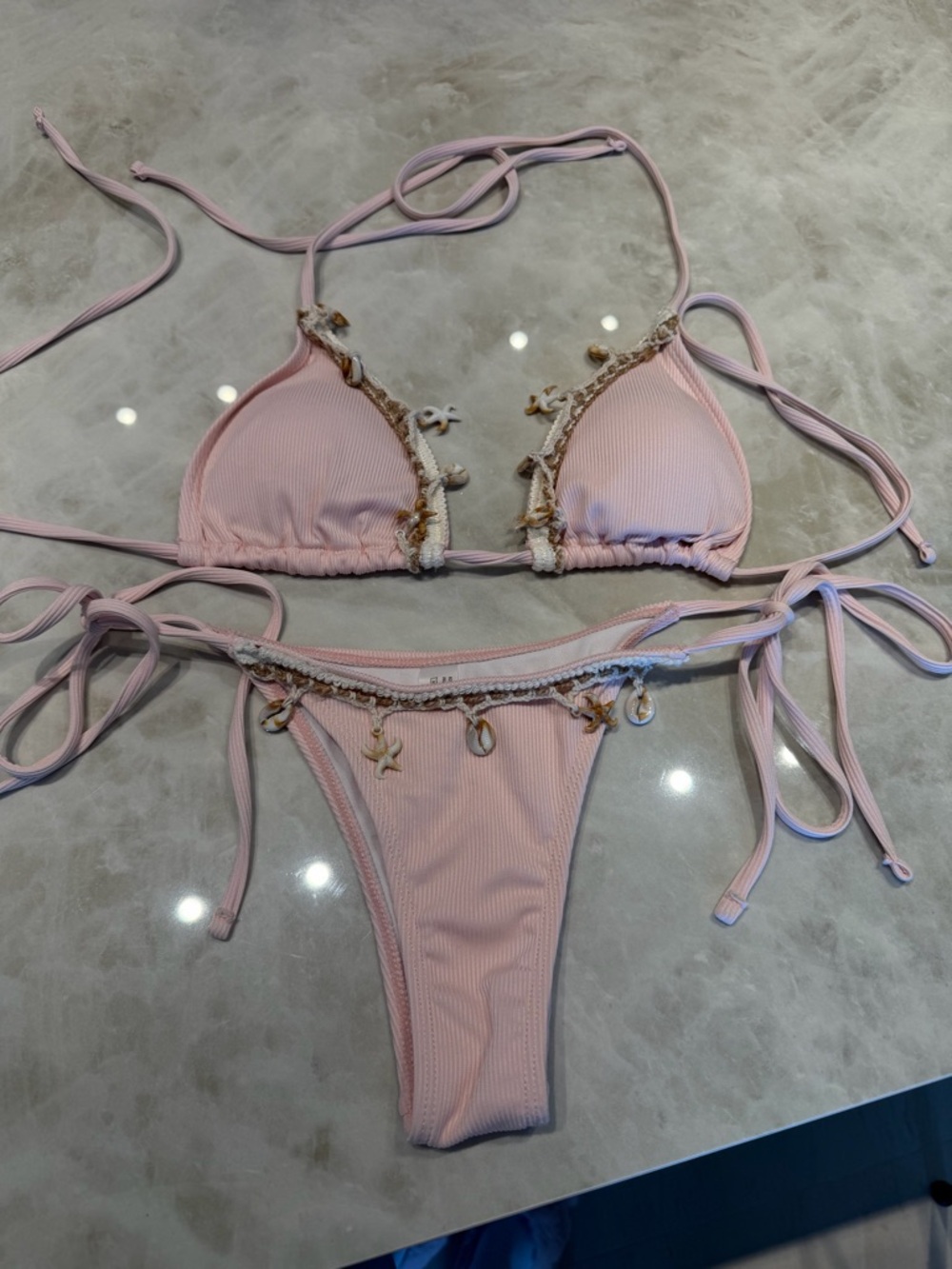Women's Pink Tie-Side Bikini Set